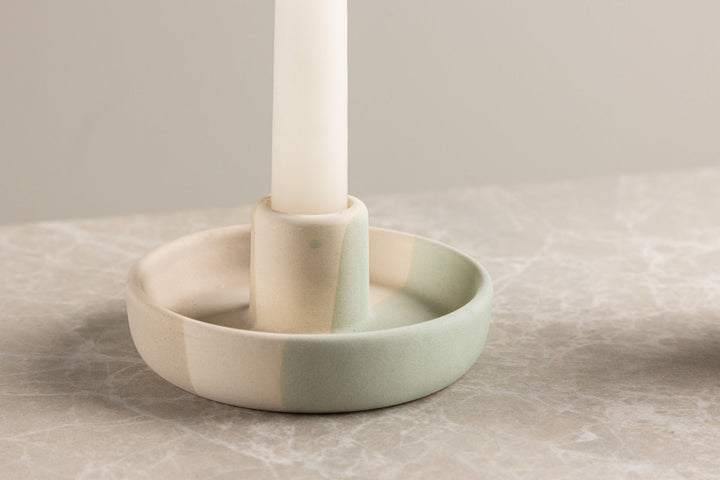 Venture Home Otis Candlestick - Mixed Colors (Beige/Green/Grey) - W11*H5cm