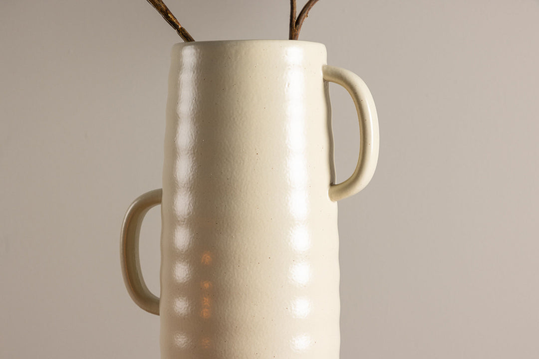 Venture Home Cent Vase - Beige/Black Dots - 19*13*41cm