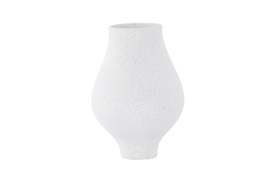 Venture Home Rellis Vase - White/Black Dots - D10*H24*B14cm