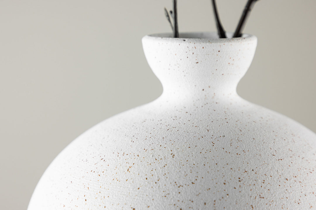 Venture Home Rellis Vase - White/Black Dots - D6*H24*B20cm