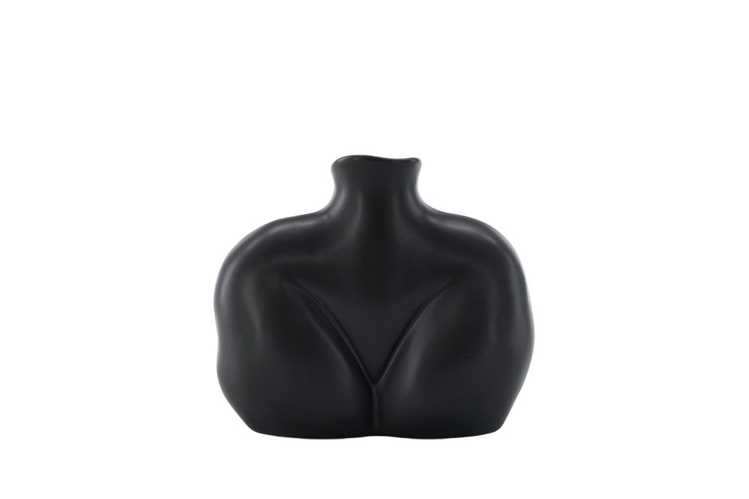 Venture Home Harvey Vase - Matte Black - 17*10*15Hcm
