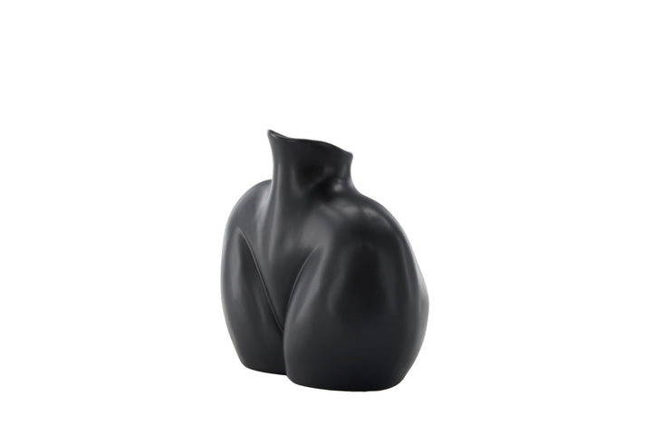 Venture Home Harvey Vase - Matte Black - 17*10*15Hcm