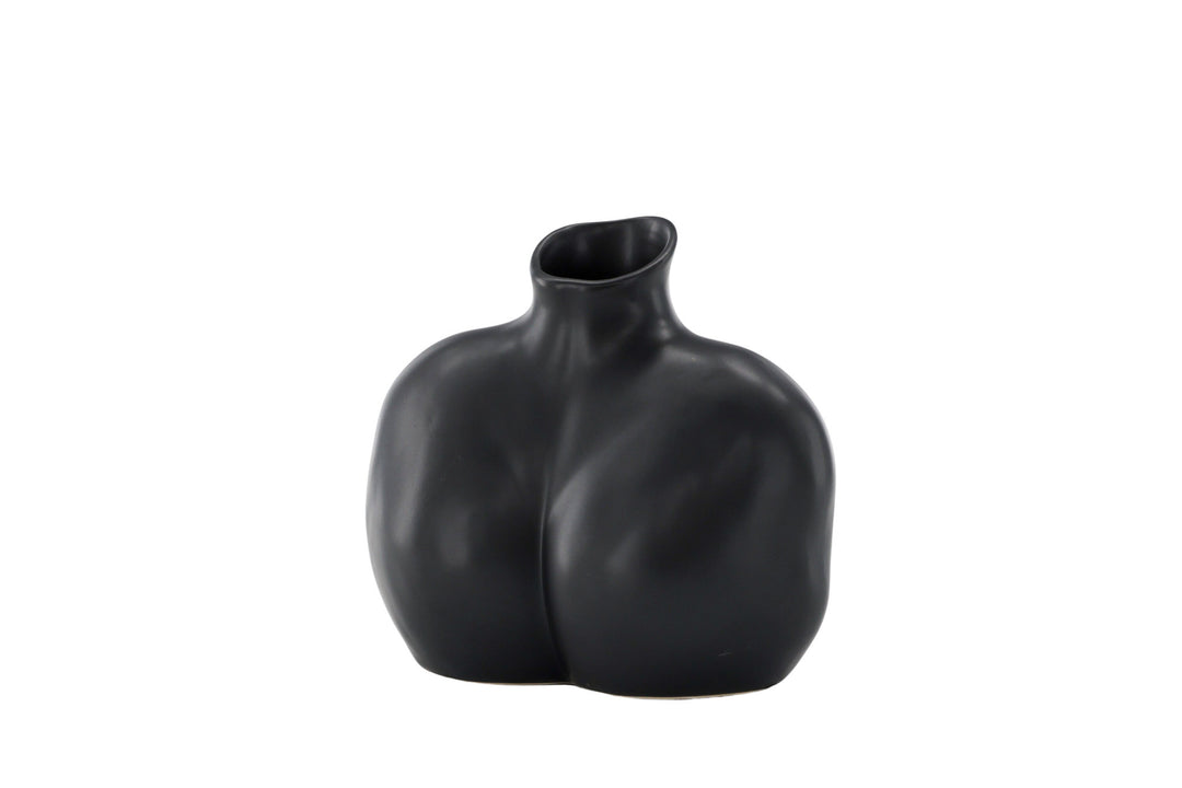 Venture Home Harvey Vase - Matte Black - 17*10*15Hcm