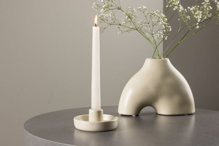 Venture Home Otis Candlestick - Beige/Black Dots - W11*H5cm