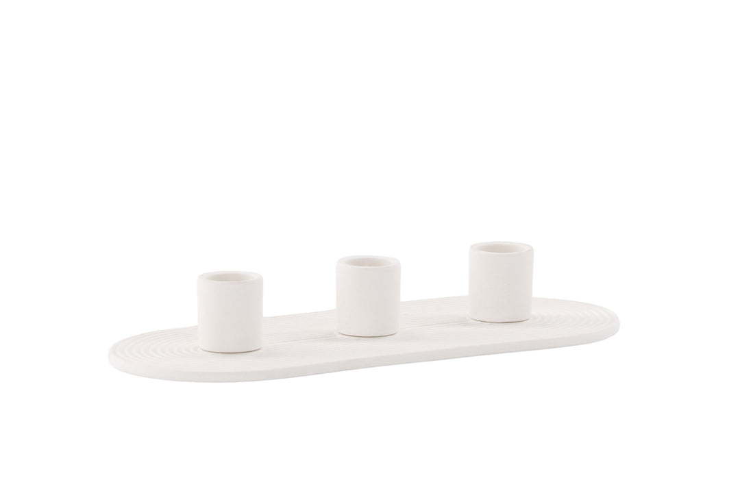 Venture Home Dian Candlestick - White - W24*H4cm