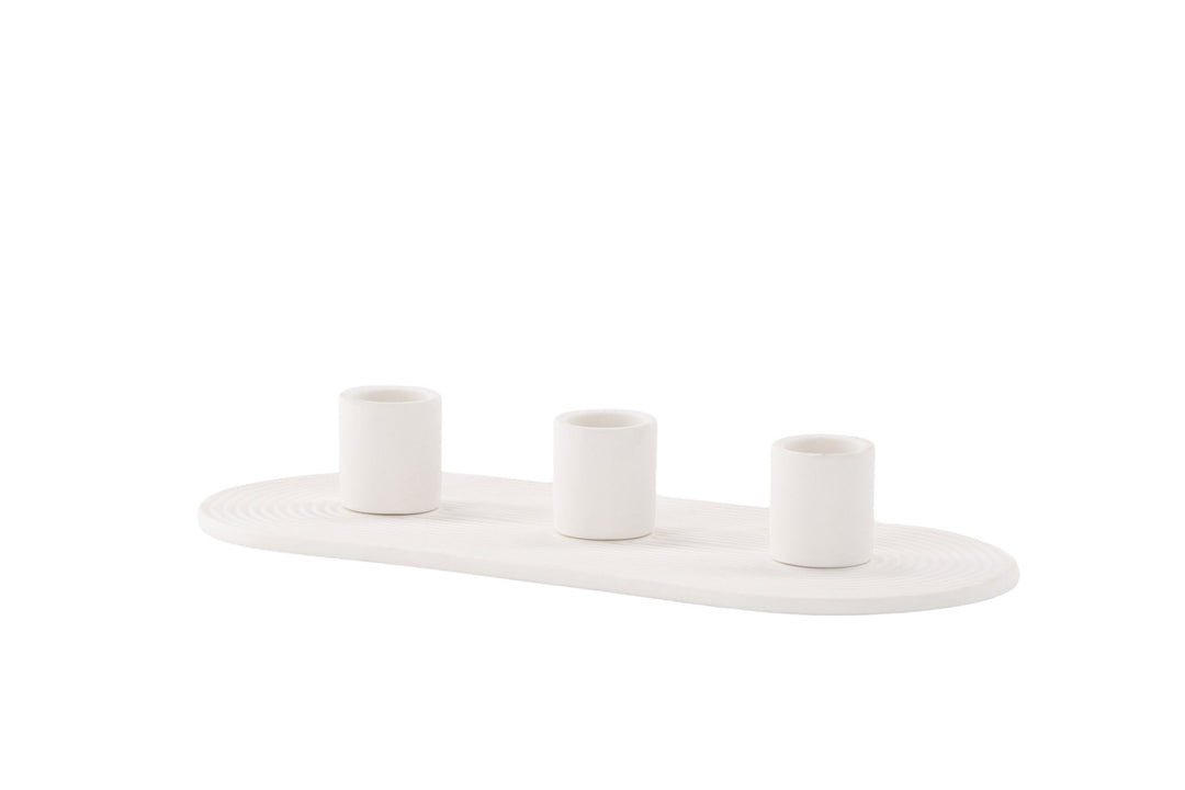 Venture Home Dian Candlestick - White - W24*H4cm