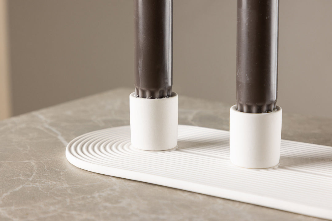 Venture Home Dian Candlestick - White - W24*H4cm