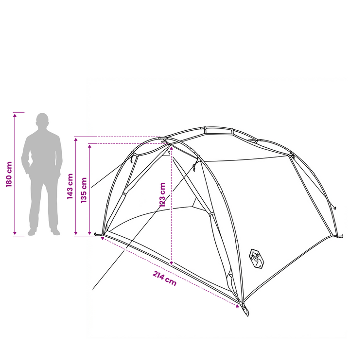 Tunneltelt Camouflage 4-personers 185T Polyester med PU Coating