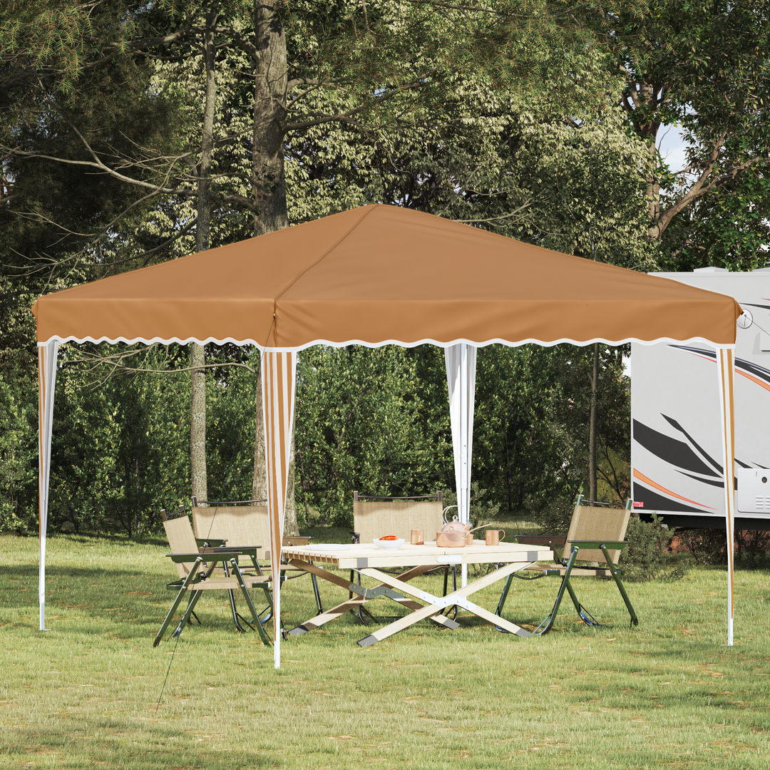Pop-up Festtelt 288 x 288 x 245 cm Beige Oxford stof