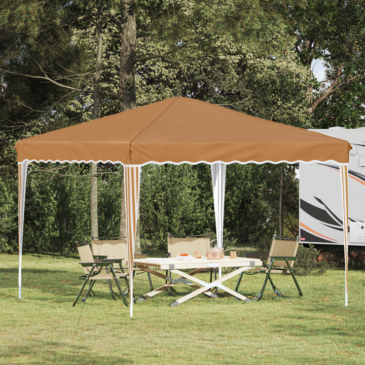 Pop-up Festtelt 288 x 288 x 245 cm Beige Oxford stof
