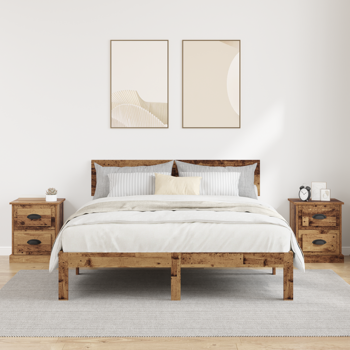 Natskab 2 pcs Gammelt træ 39 x 39 x 47.5 cm Konstrueret træ