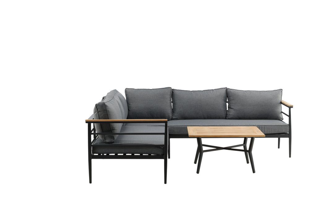 Venture Home Mexico Corner Sofa - Black Alu / Teak