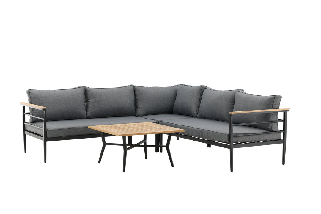 Venture Home Mexico Corner Sofa - Black Alu / Teak