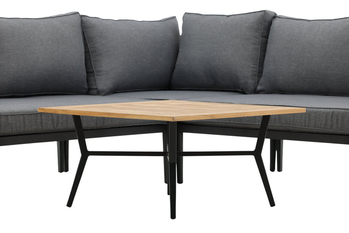 Venture Home Mexico Corner Sofa - Black Alu / Teak
