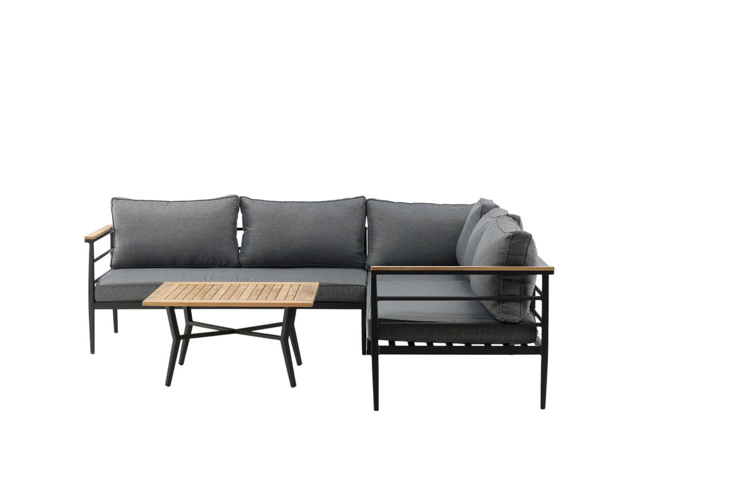 Venture Home Mexico Corner Sofa - Black Alu / Teak