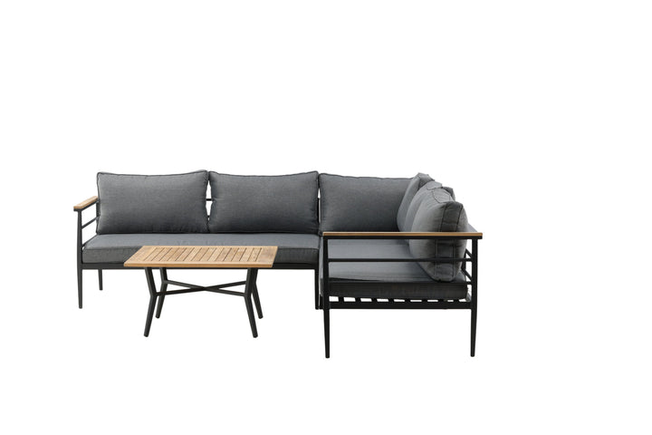 Venture Home Mexico Corner Sofa - Black Alu / Teak