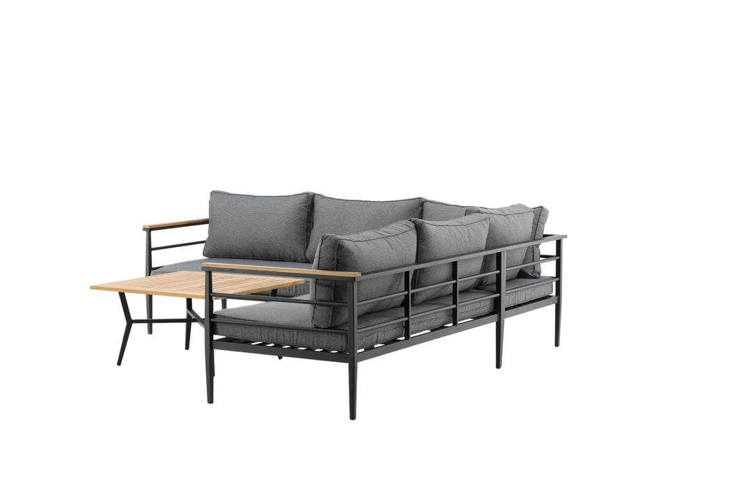 Venture Home Mexico Corner Sofa - Black Alu / Teak