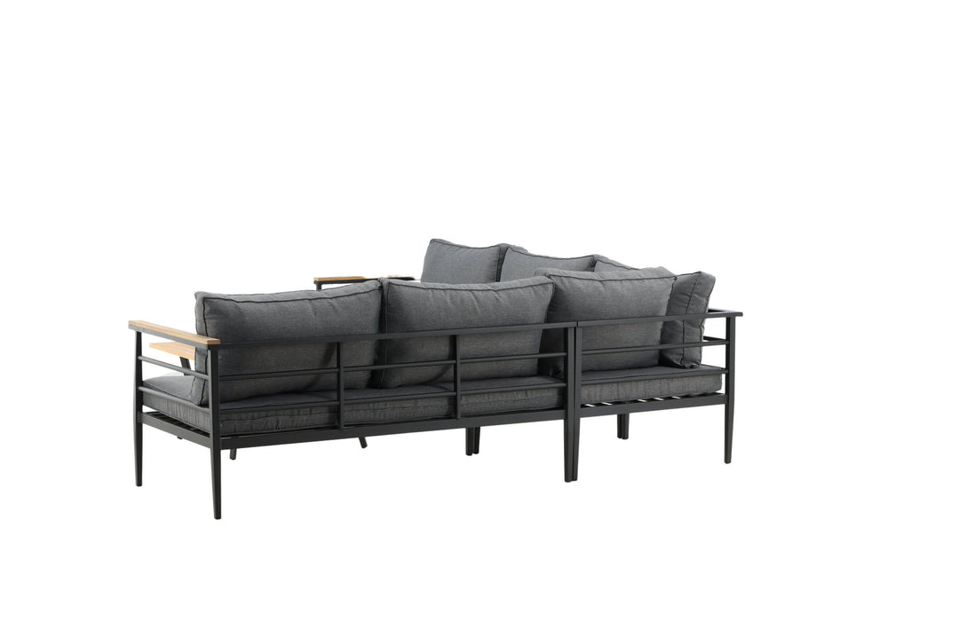 Venture Home Mexico Corner Sofa - Black Alu / Teak