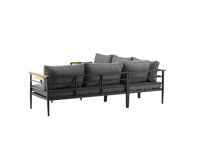 Venture Home Mexico Corner Sofa - Black Alu / Teak
