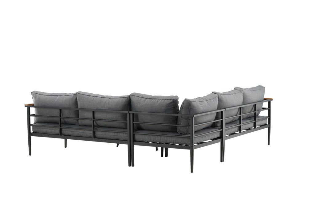 Venture Home Mexico Corner Sofa - Black Alu / Teak