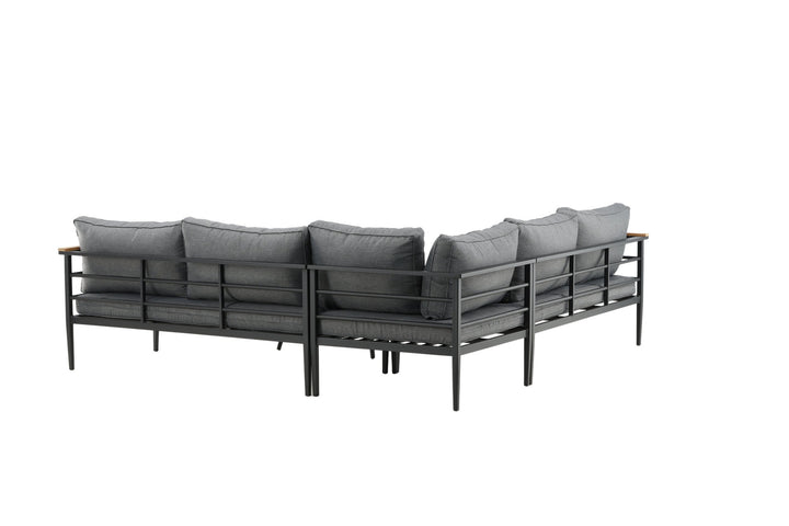 Venture Home Mexico Corner Sofa - Black Alu / Teak