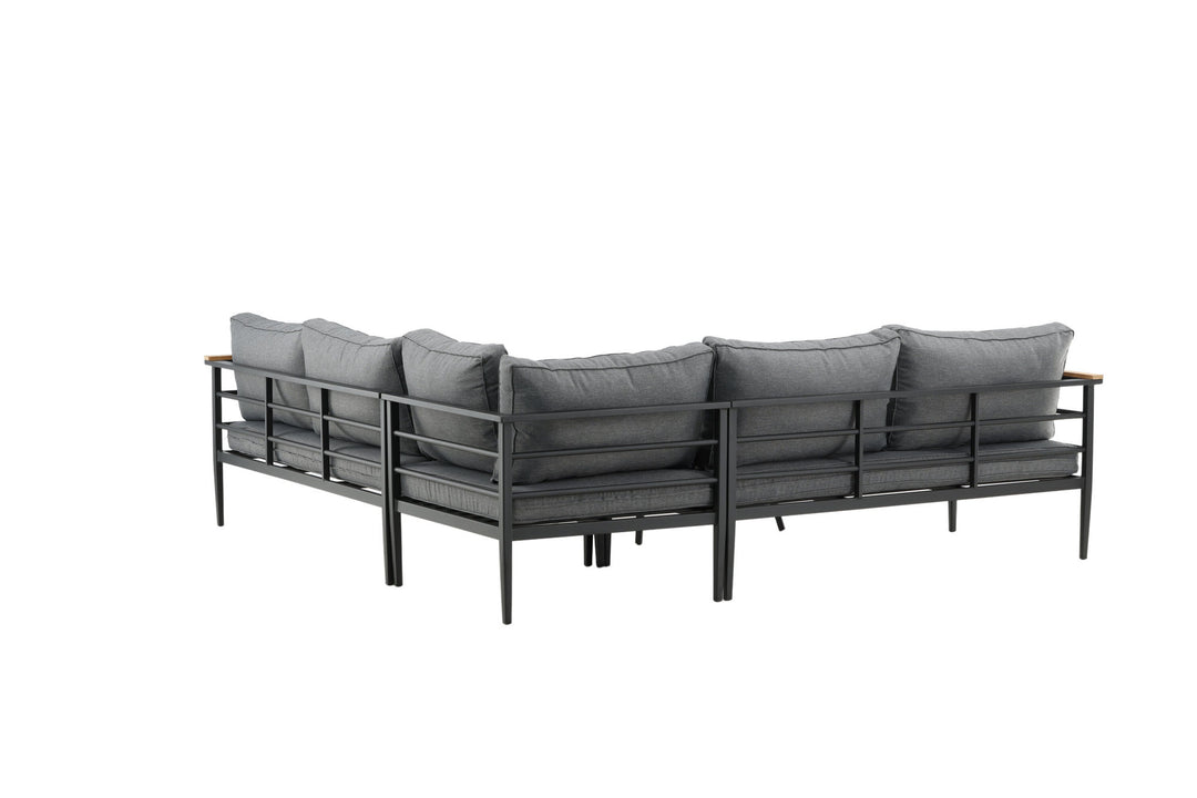 Venture Home Mexico Corner Sofa - Black Alu / Teak