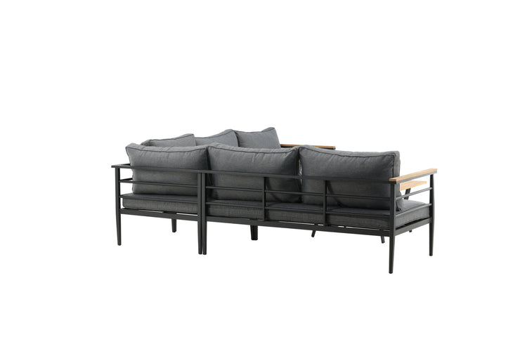 Venture Home Mexico Corner Sofa - Black Alu / Teak