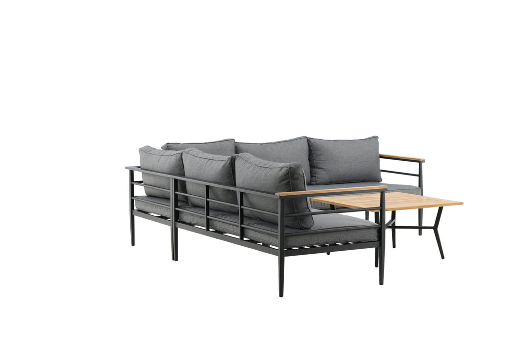 Venture Home Mexico Corner Sofa - Black Alu / Teak