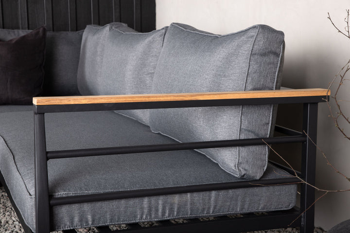 Venture Home Mexico Corner Sofa - Black Alu / Teak
