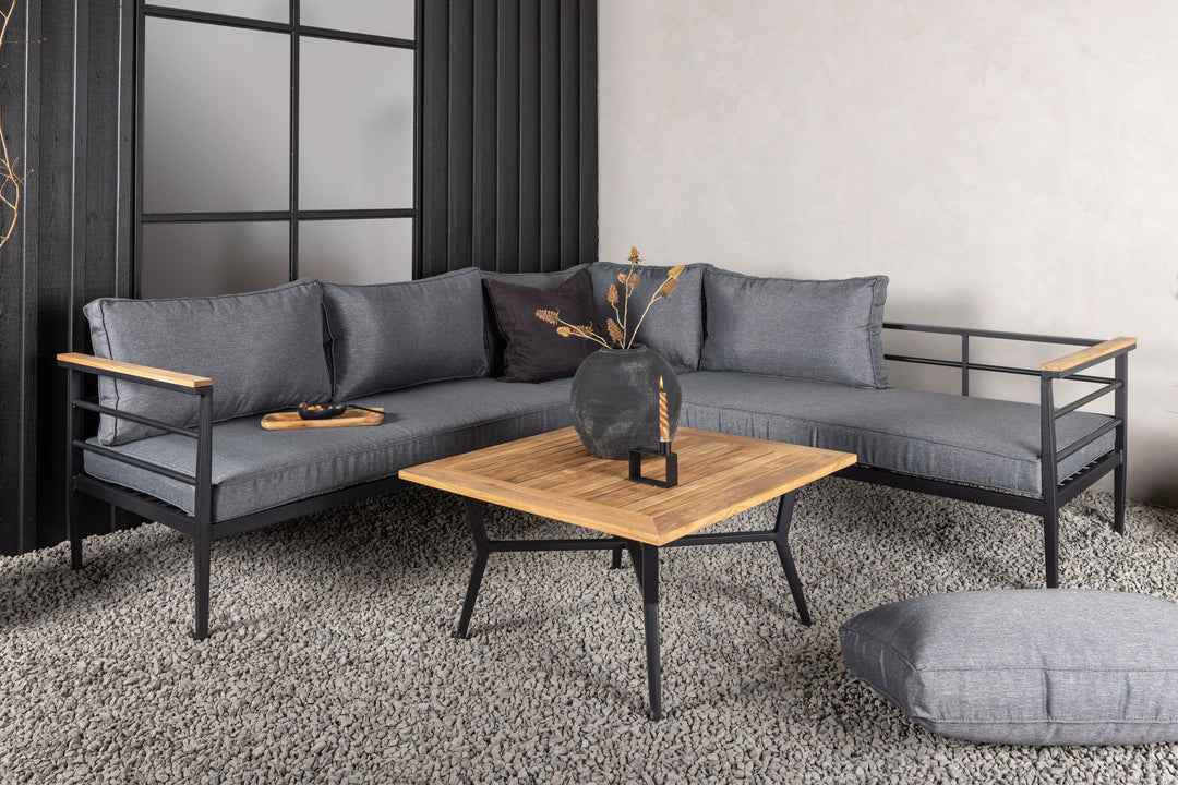 Venture Home Mexico Corner Sofa - Black Alu / Teak