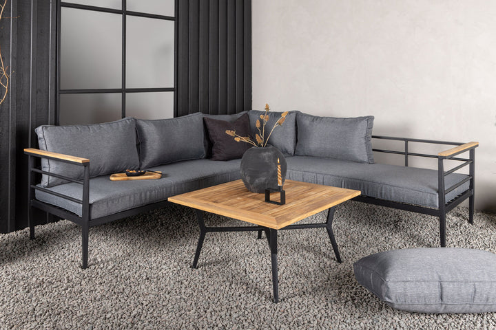 Venture Home Mexico Corner Sofa - Black Alu / Teak