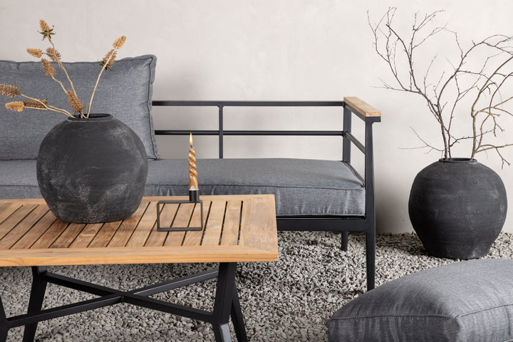 Venture Home Mexico Corner Sofa - Black Alu / Teak