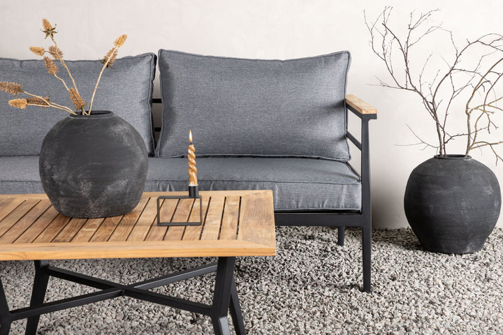 Venture Home Mexico Corner Sofa - Black Alu / Teak