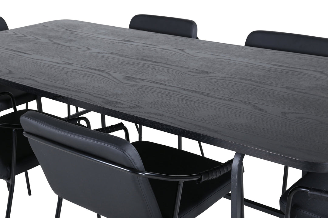 Venture Home Uno Dining Table - Black / Black Veneer+Tvist Chair - Black / Black PU_6