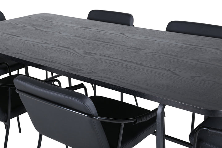 Venture Home Uno Dining Table - Black / Black Veneer+Tvist Chair - Black / Black PU_6