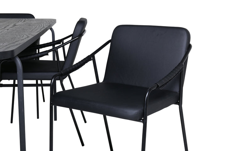 Venture Home Uno Dining Table - Black / Black Veneer+Tvist Chair - Black / Black PU_6