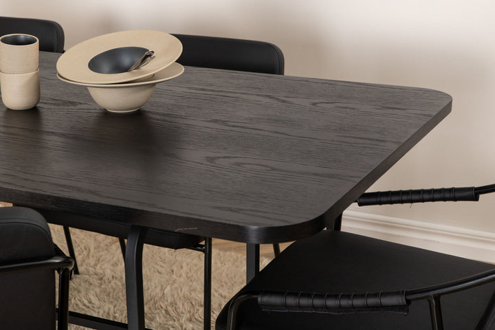 Venture Home Uno Dining Table - Black / Black Veneer+Tvist Chair - Black / Black PU_6