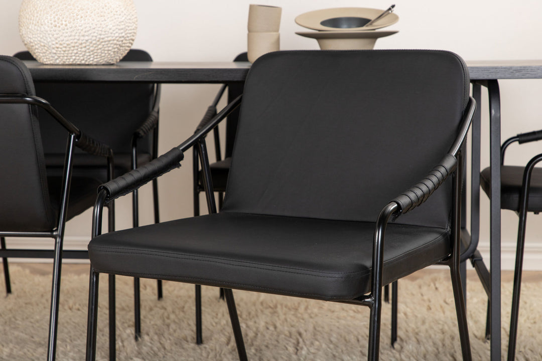 Venture Home Uno Dining Table - Black / Black Veneer+Tvist Chair - Black / Black PU_6