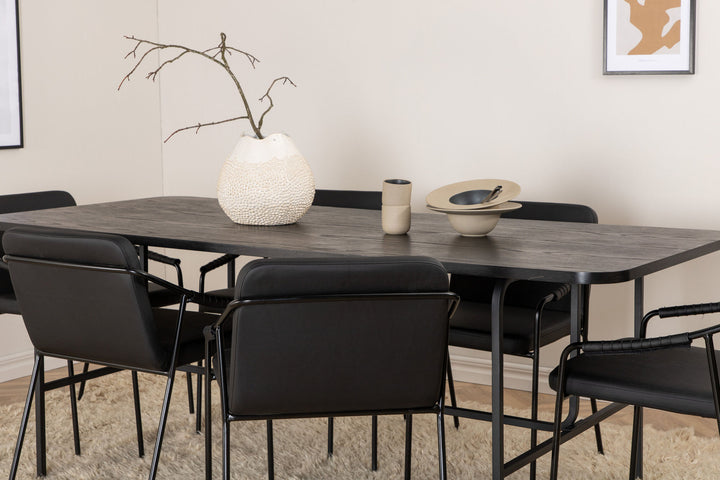 Venture Home Uno Dining Table - Black / Black Veneer+Tvist Chair - Black / Black PU_6