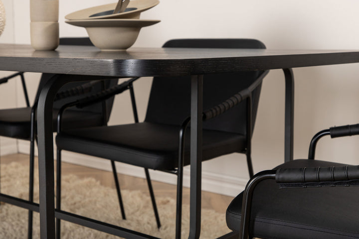 Venture Home Uno Dining Table - Black / Black Veneer+Tvist Chair - Black / Black PU_6