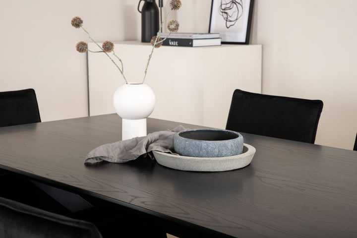 Venture Home Piazza Dining Table - Black / Black Veneer+Petra Chair - Black / Black Velvet_6