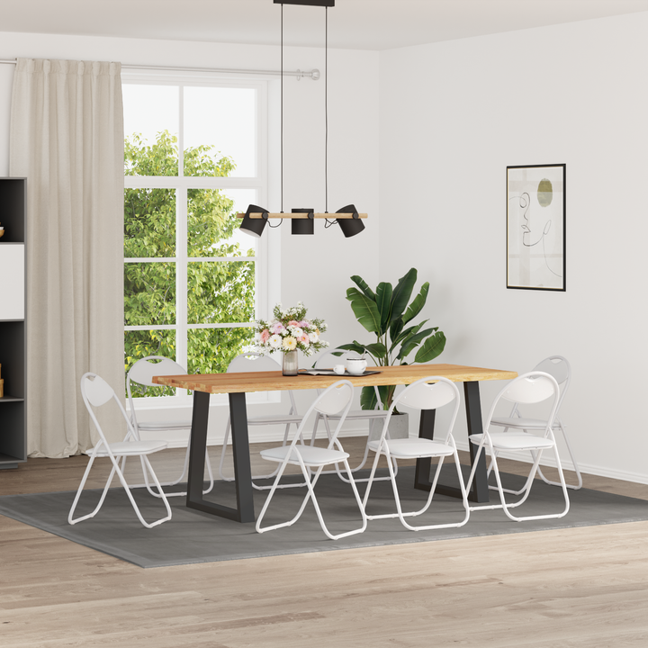 Sammenklappelig stol 8 pcs Hvid 48 x 43,5 x 81 cm Faux læder
