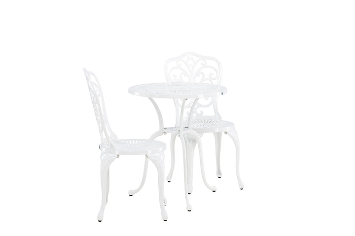 Venture Home Nandin Cafetset Aluminium - white / 2 chairs +  table ø60
