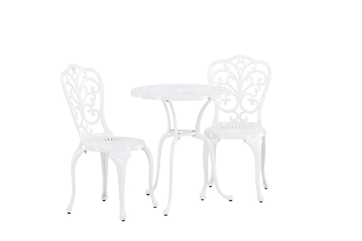 Venture Home Nandin Cafetset Aluminium - white / 2 chairs +  table ø60