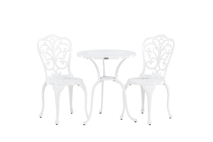 Venture Home Nandin Cafetset Aluminium - white / 2 chairs +  table ø60