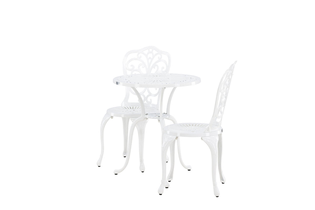 Venture Home Nandin Cafetset Aluminium - white / 2 chairs +  table ø60