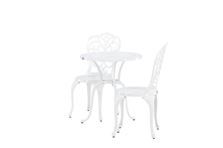 Venture Home Nandin Cafetset Aluminium - white / 2 chairs +  table ø60