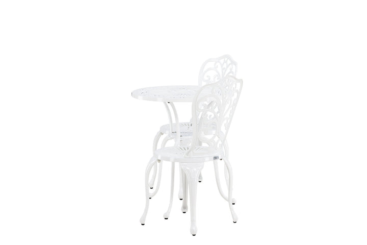 Venture Home Nandin Cafetset Aluminium - white / 2 chairs +  table ø60
