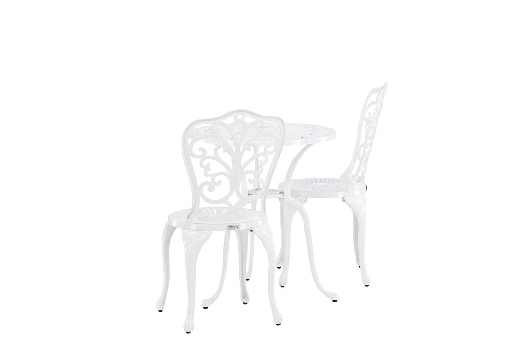 Venture Home Nandin Cafetset Aluminium - white / 2 chairs +  table ø60