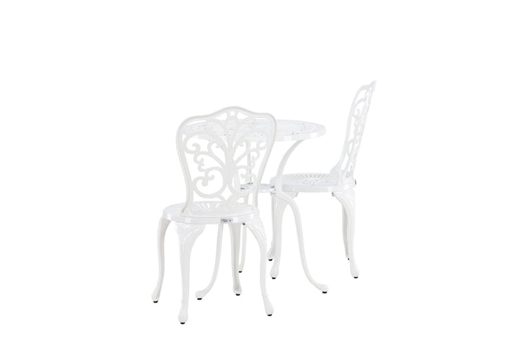 Venture Home Nandin Cafetset Aluminium - white / 2 chairs +  table ø60